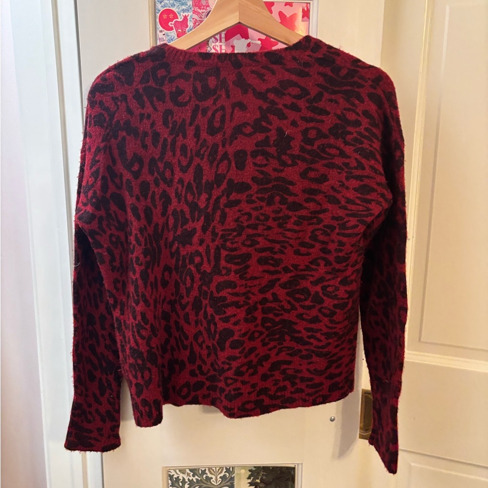 Rails Red And Black Leopard Print Sweater - image 3